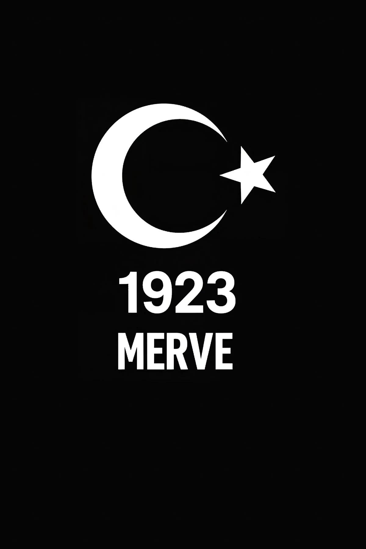 Ön panelin merkezinde büyük beyaz hilal ay ve yıldız grafik baskılı siyah pamuklu tişört