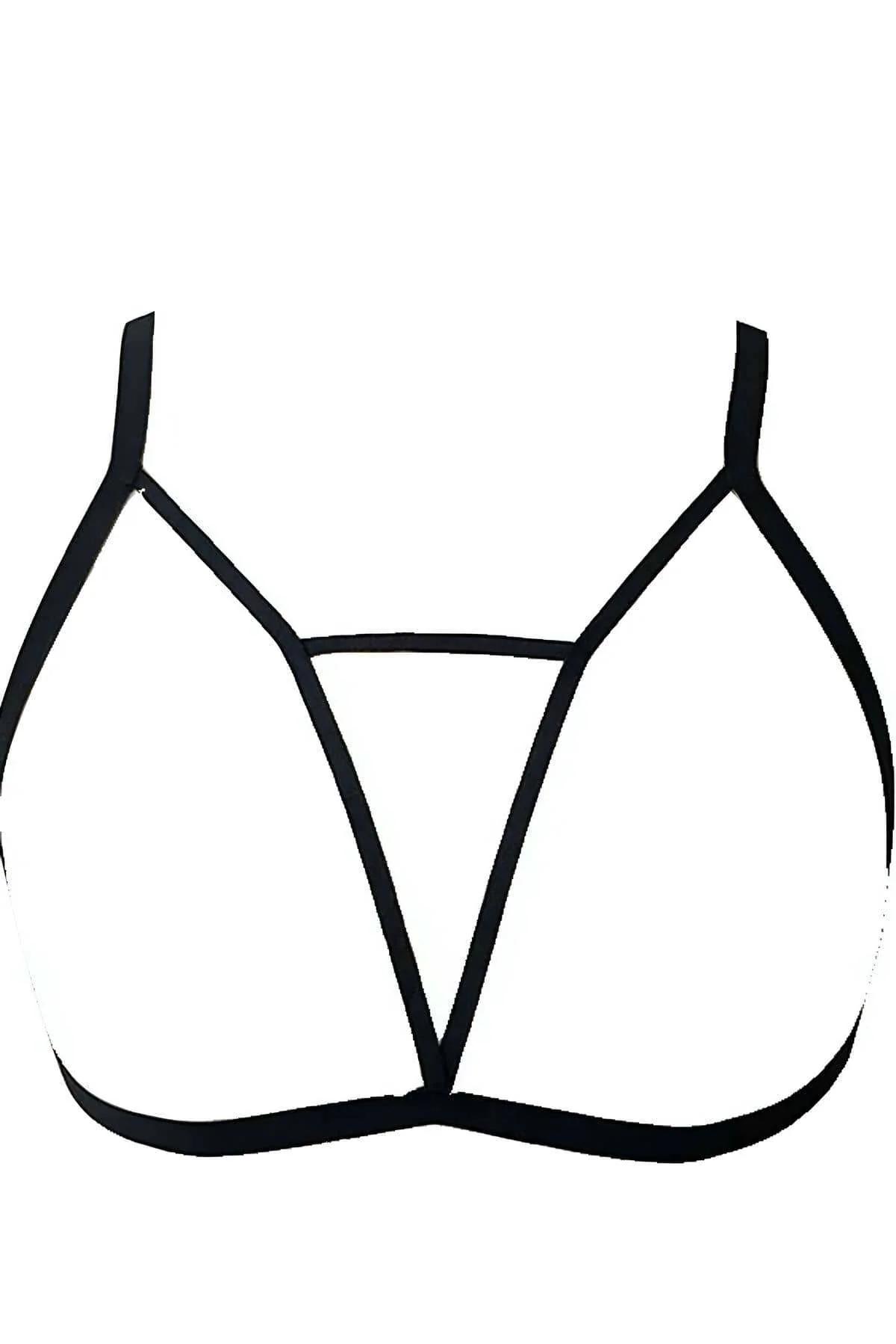 siyah elastik üçgen kafes harness göğüs 70-90 cm