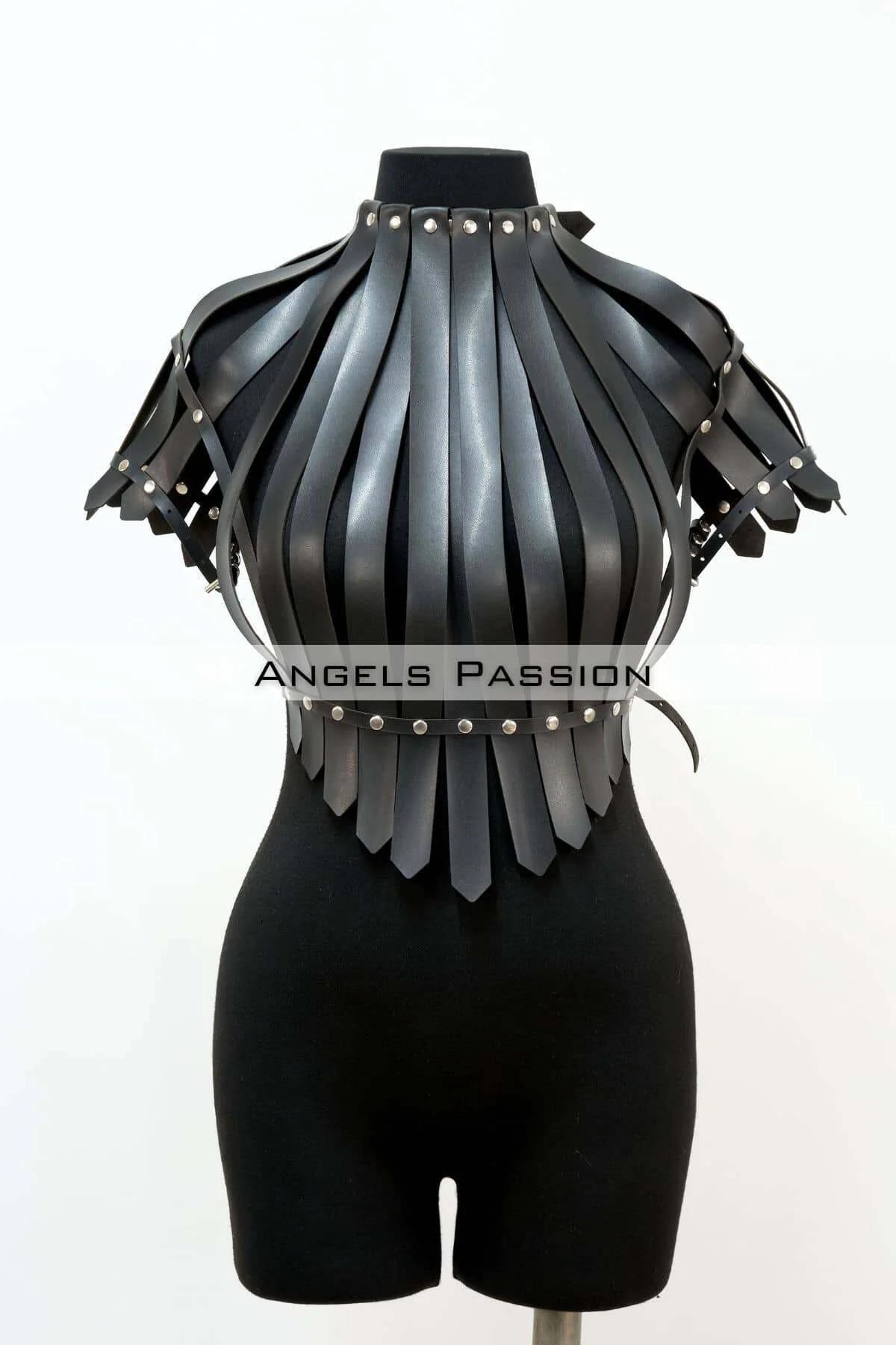 Crop Büstiyer Harness, Deri Göğüs Harness, Gömlek Üzeri Harness - APFT1257