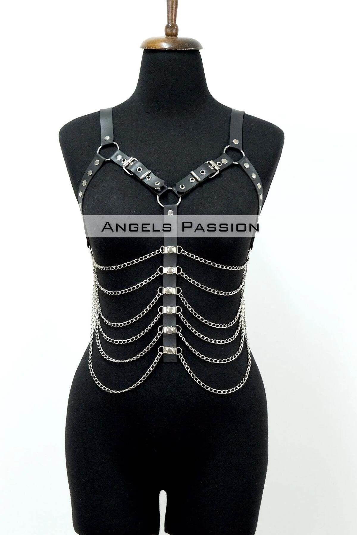 Büyük Beden Zincirli Göğüs Harness - APFT534_S2