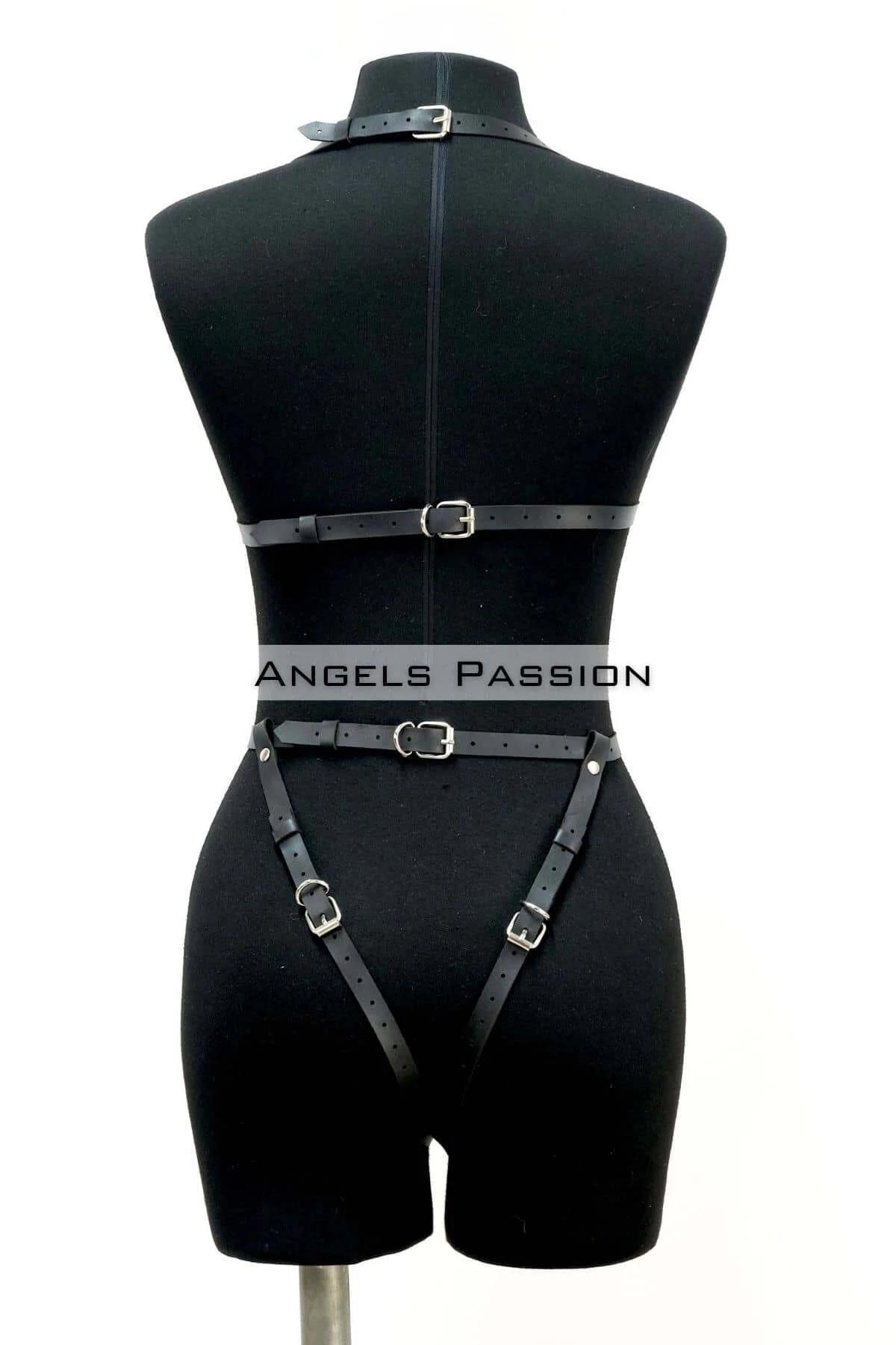 Ağ Bölgesi Açık Deri Fantezi Giyim, Deri Deri Body Harness - APFT790