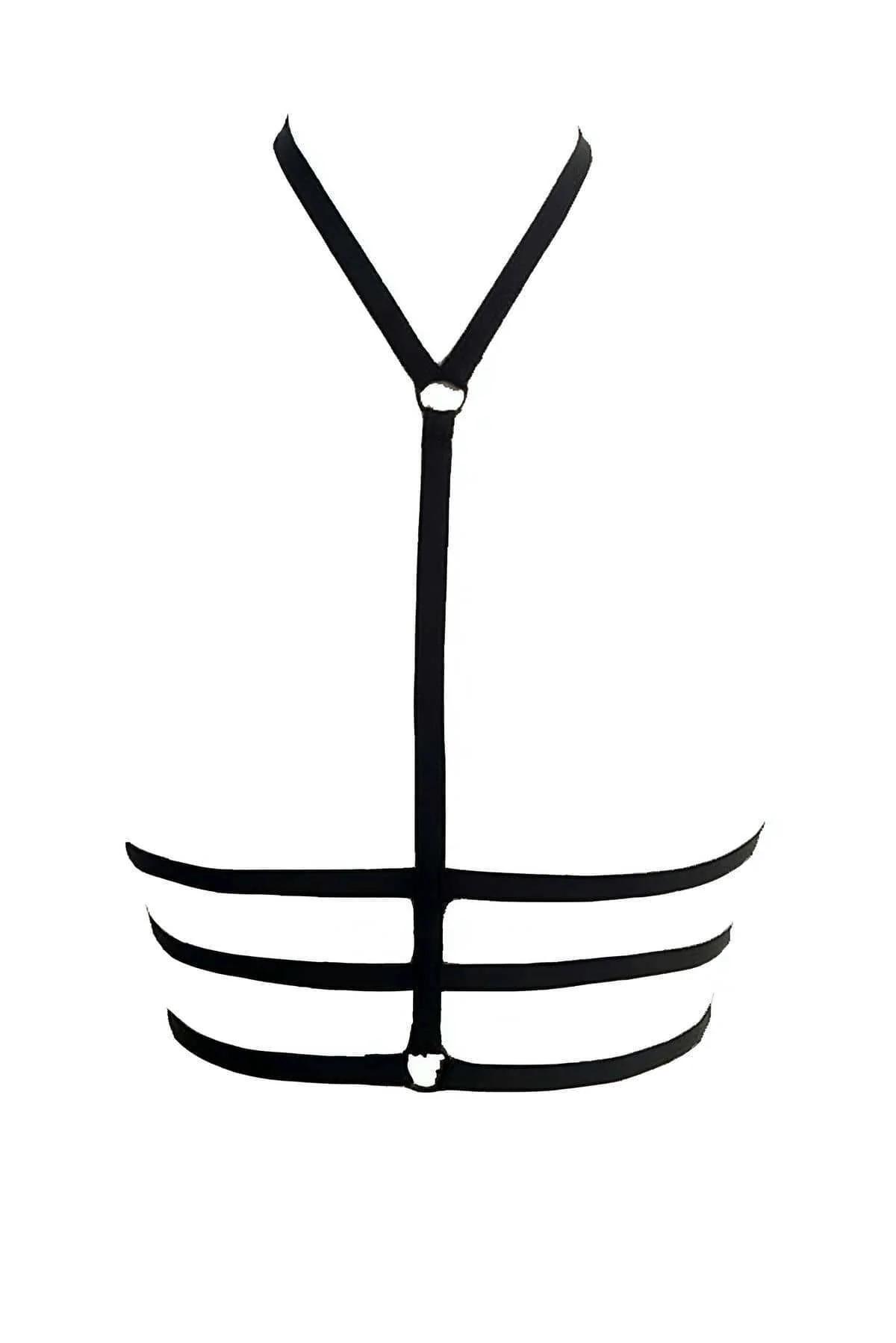 büyük beden uyumlu siyah elastik göğüs harness, 4XL/5XL beden detayı