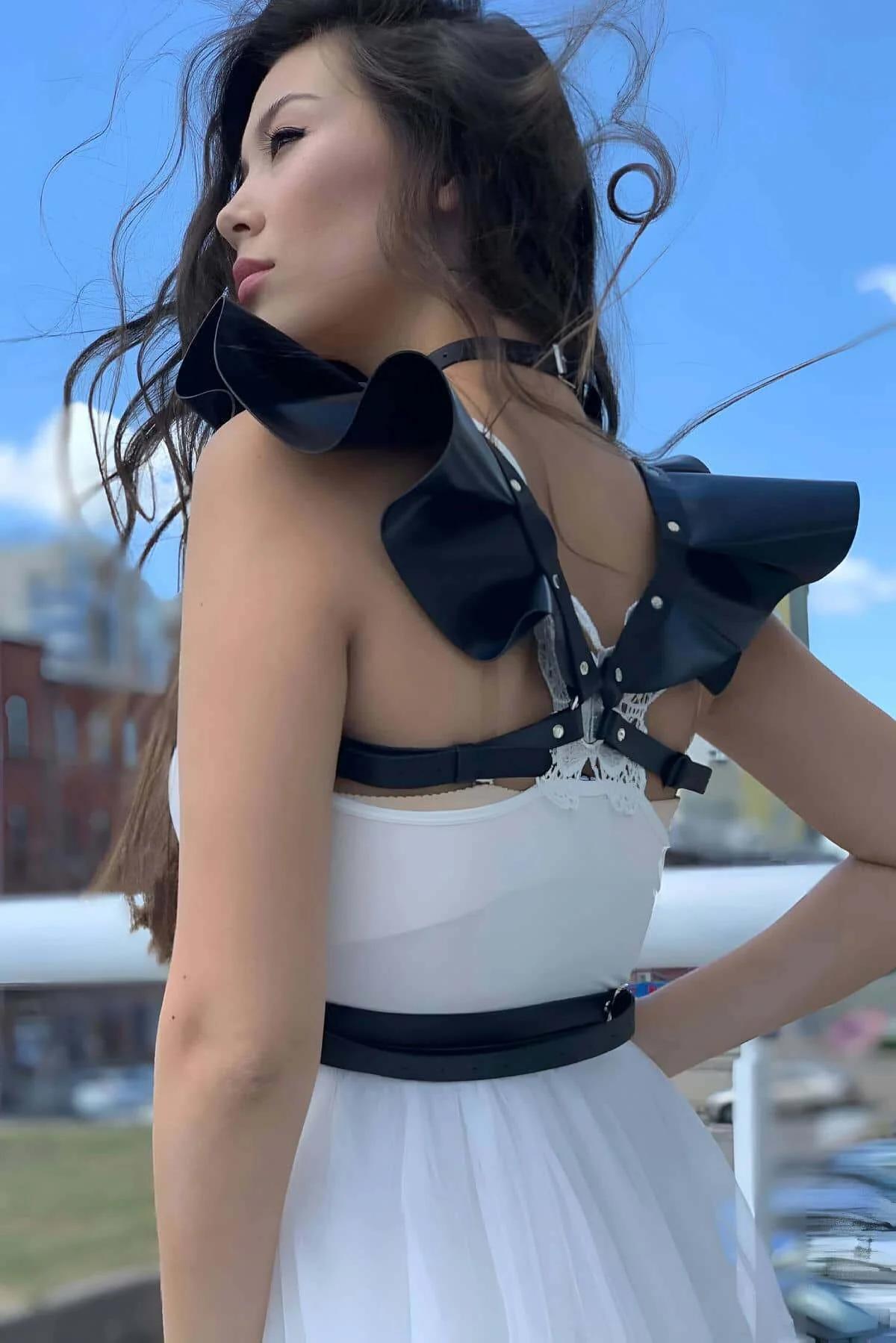 Şık Deri Seksi Göğüs Deri Harness - APFT996