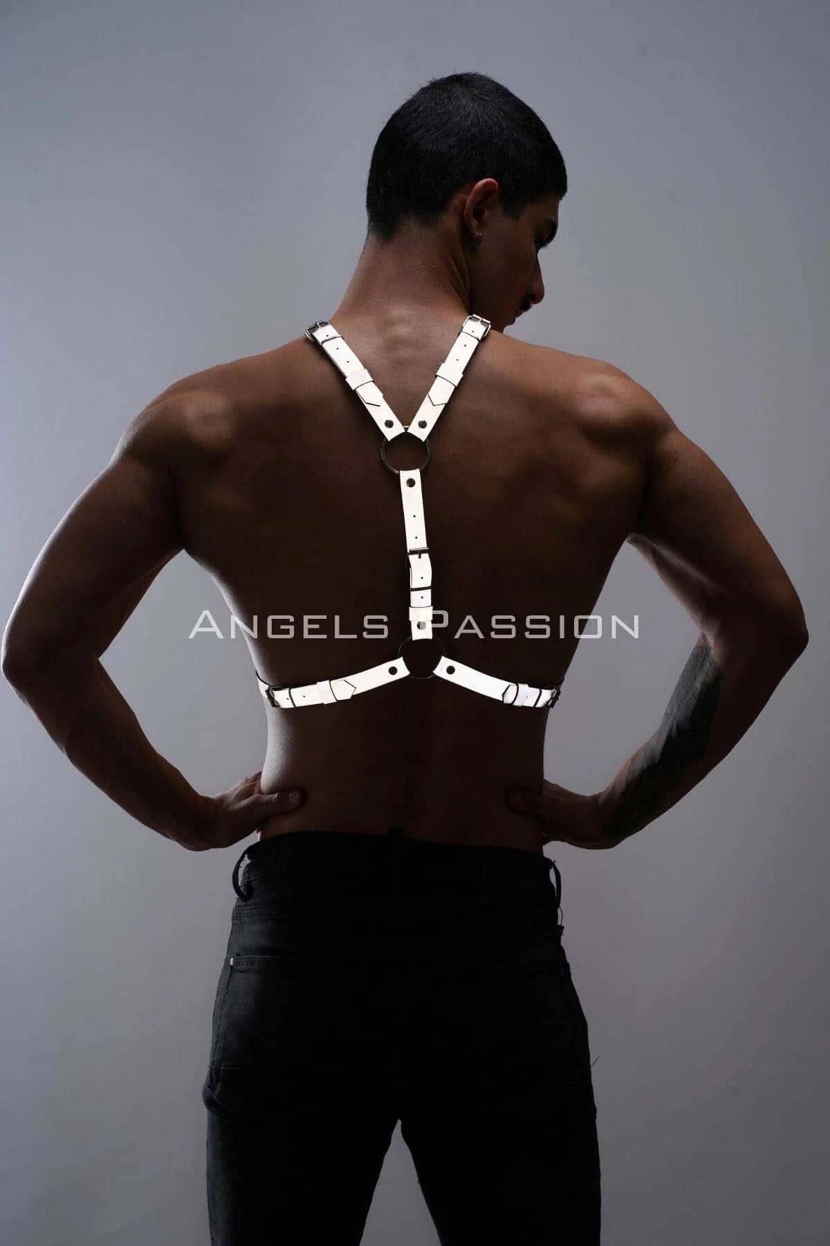 Karanlıkta Parlayan (Reflektörlü) Erkek Göğüs Harness, Erkek Parti Giyim - APFTM108