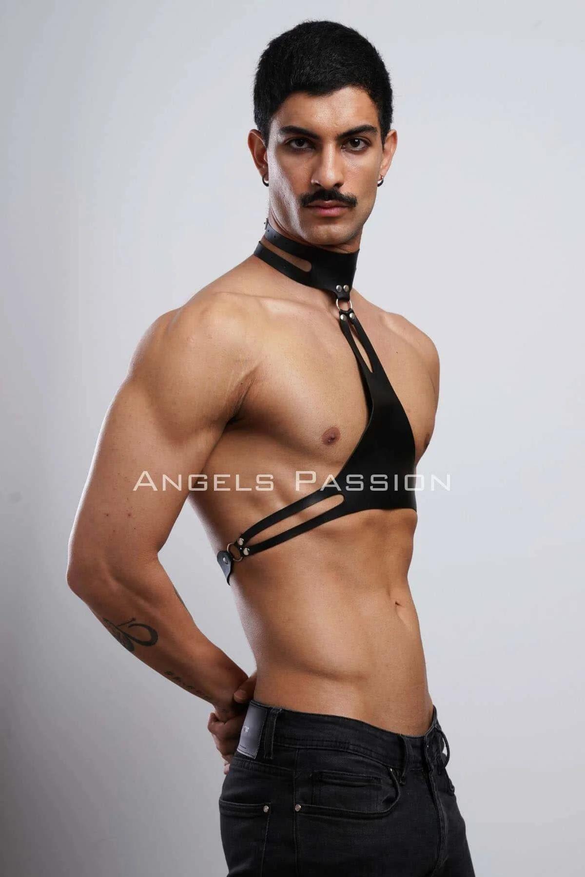 Erkek Parti Aksesuarı, Şık Deri Harness Kemer, Erkek Deri Göğüs Harness - APFTM113