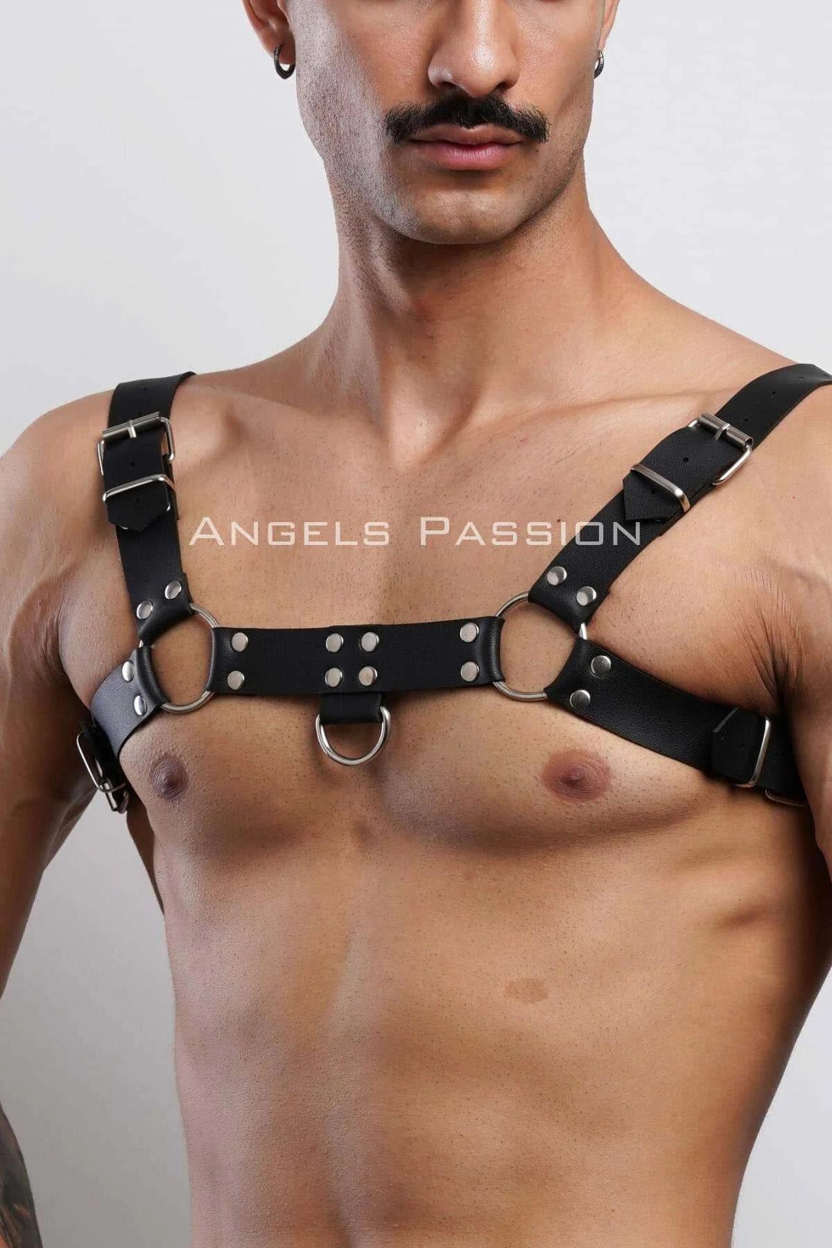 Erkek Bulldog Harness, Deri Göğüs Aksesuar, Deri Erkek Fantazi Giyim - APFTM149