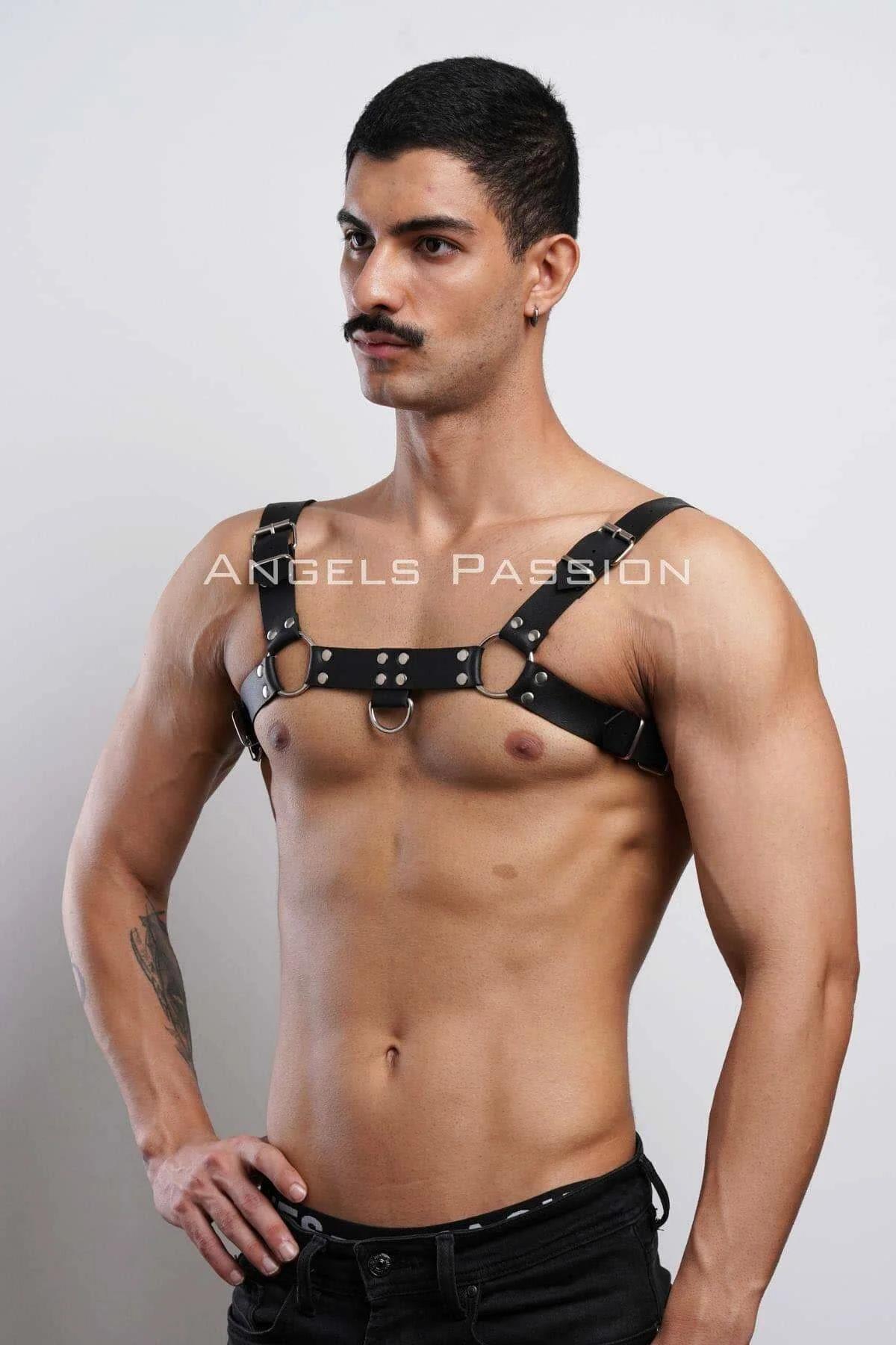 Erkek Bulldog Harness, Deri Göğüs Aksesuar, Deri Erkek Fantazi Giyim - APFTM149