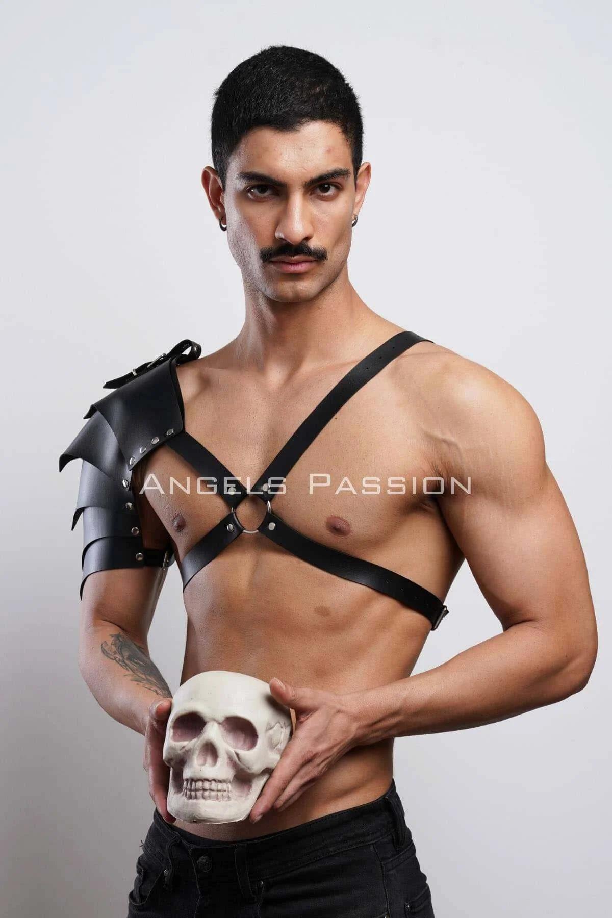 Gladyatör Harness, Tek Omuz Deri Harness, Cosplay Kostüm, Savaşçı Kostüm - APFTM154