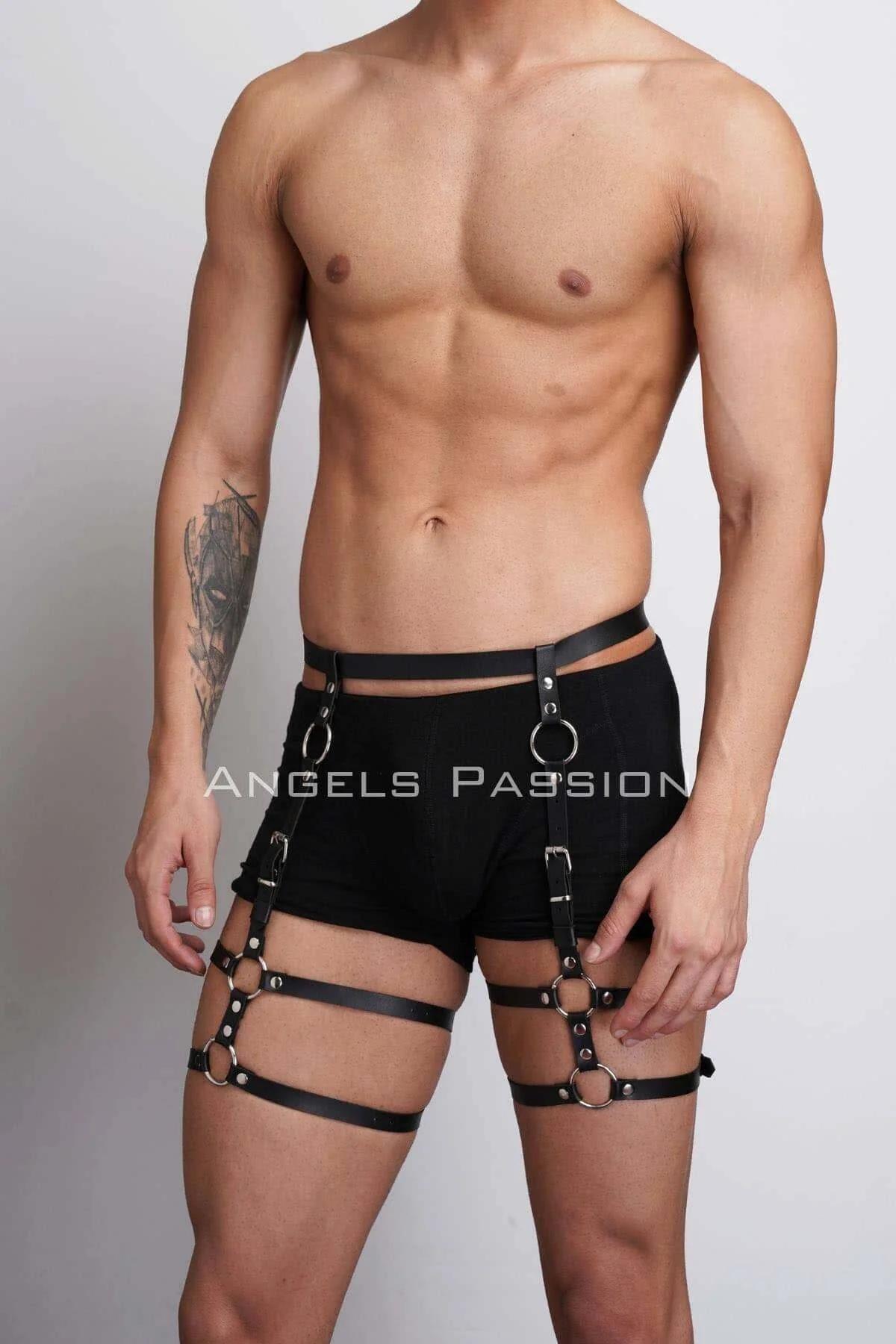 Deri Erkek Bacak Harness, Erkek Kot Üzeri Aksesuar - APFTM165