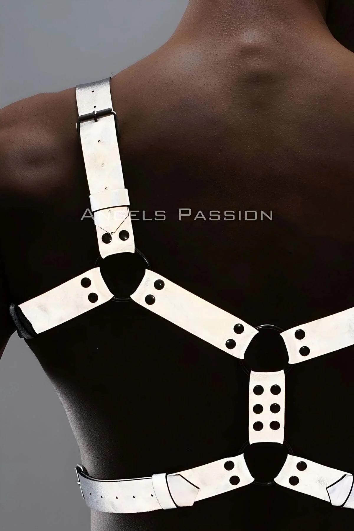 Karanlıkta Yansıyan Reflektörlü Erkek Harness Takım, Erkek Göğüs ve Bacak Harness Takım - APFTM198