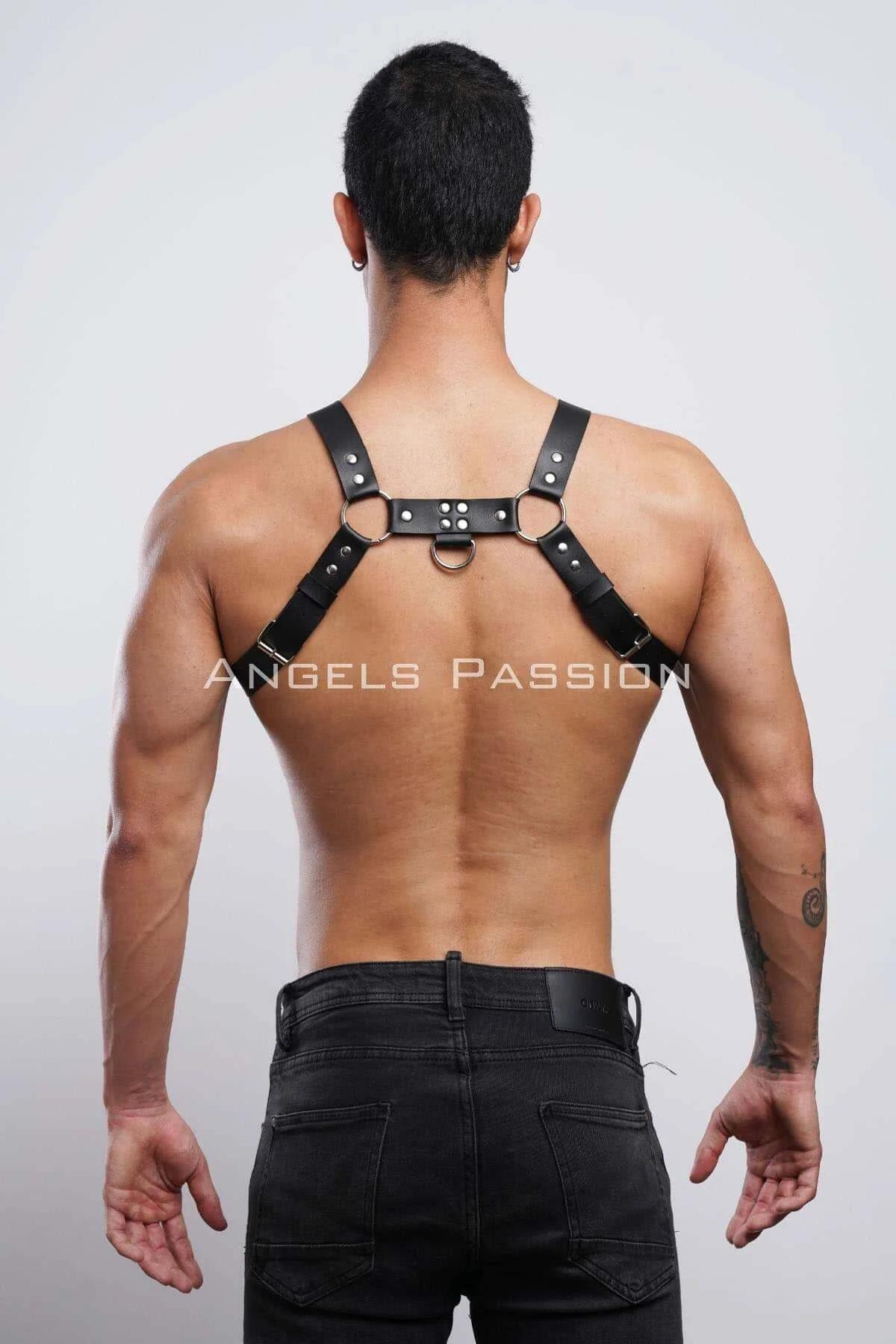 Erkek Göğüs Harness, Erkek Deri Pantolon Askısı, Erkek Clubwear - APFTM23