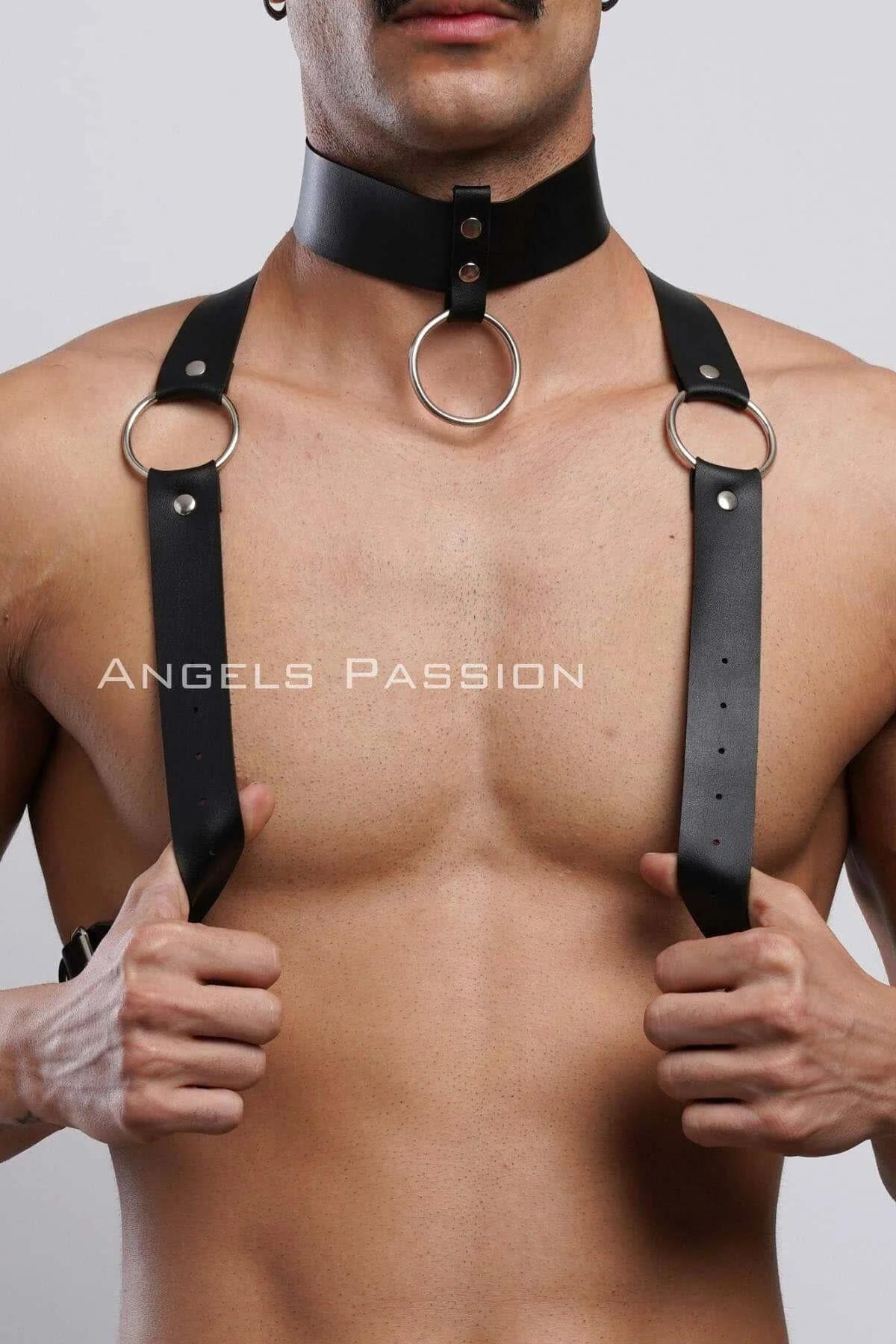 Erkek Choker ve Göğüs Harness, Erkek Parti Giyim - APFTM35