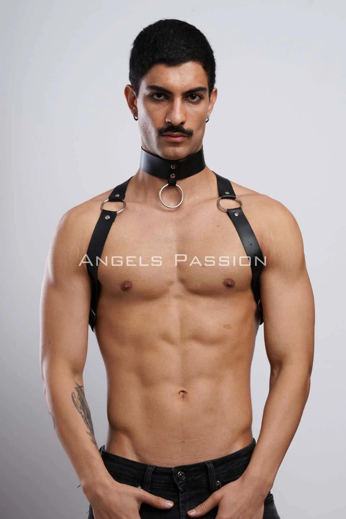 Erkek Choker ve Göğüs Harness, Erkek Parti Giyim - APFTM35