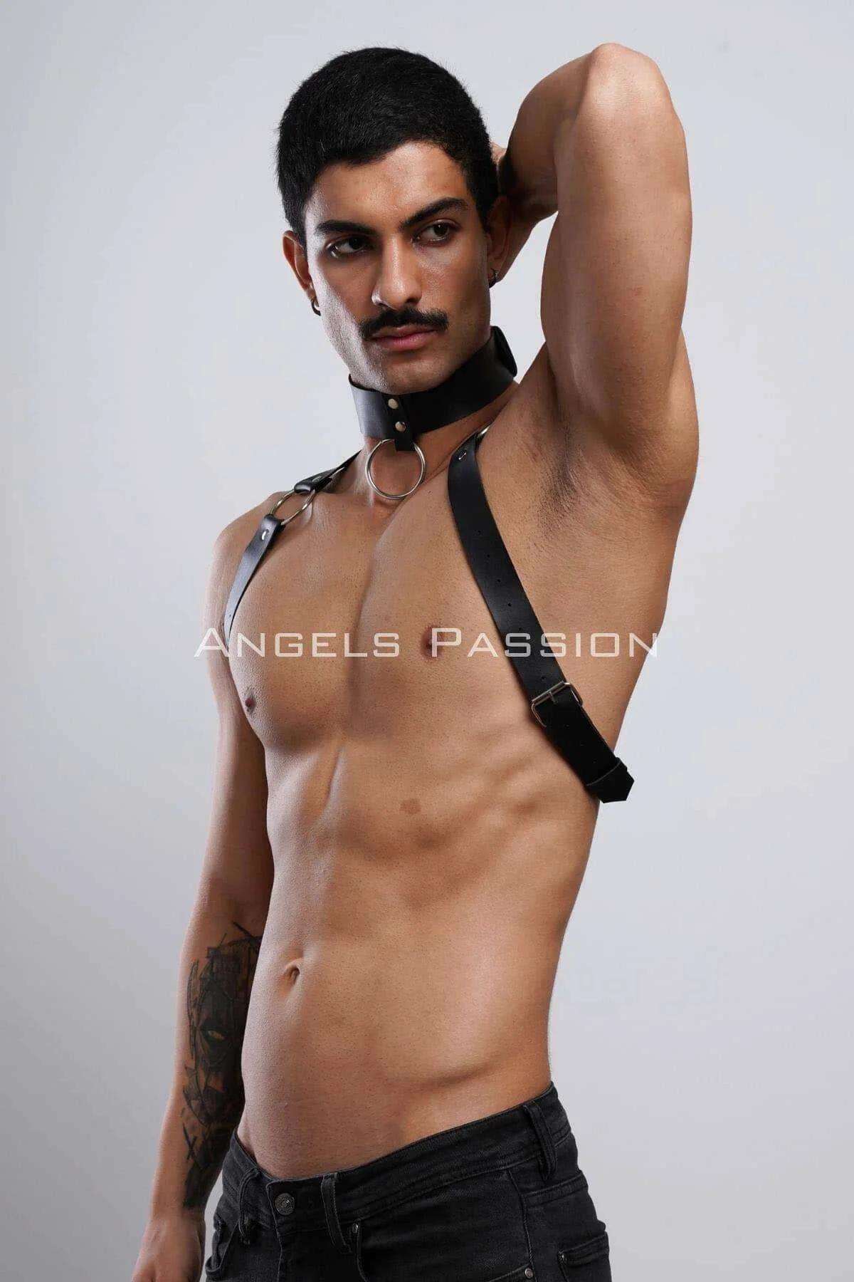 Erkek Choker ve Göğüs Harness, Erkek Parti Giyim - APFTM35