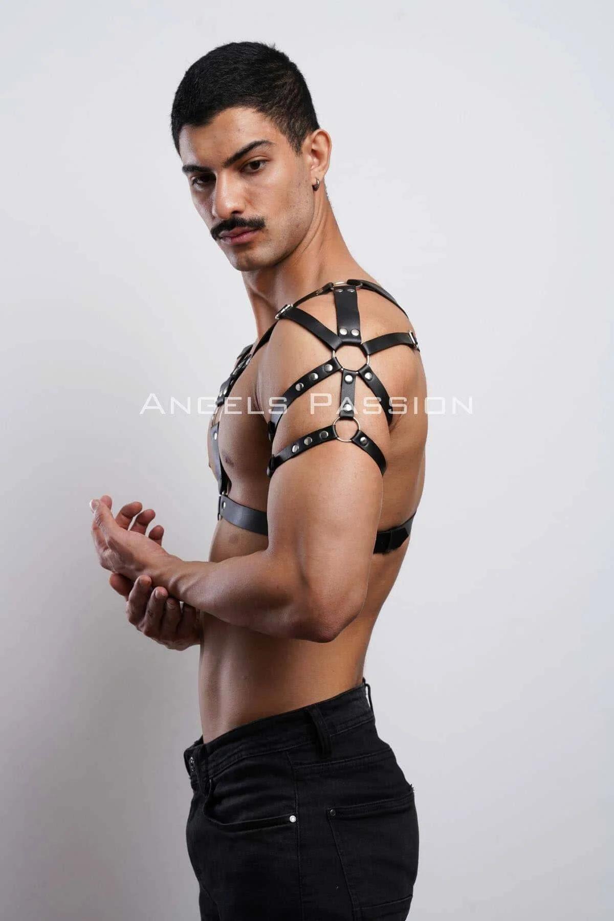 Erkek Harness, Erkek PartyWear, Deri Erkek Parti Elbise Aksesuarı - APFTM6