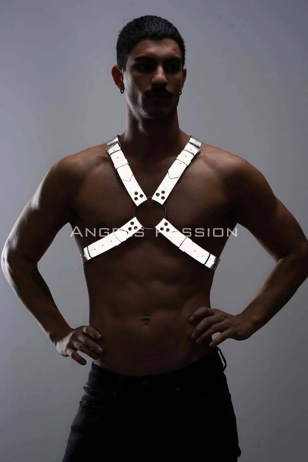Karanlıkta Parlayan (Reflektörlü) Erkek Göğüs Harness, Parti Aksesuar - APFTM95